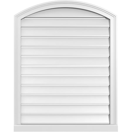 Ekena Millwork Arch Top Surface Mount PVC Gable Vent w/ 2"W x 2"P Brickmould Sill Frame, 30"W x 36"H GVPAR30X3603SN